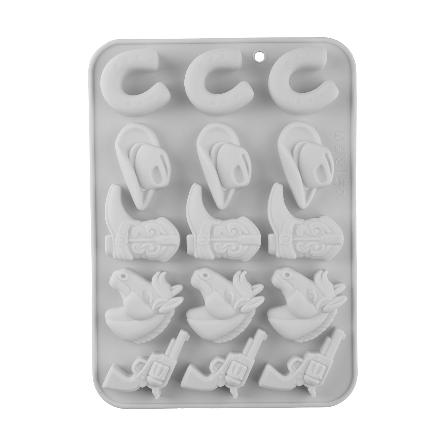 Hopzab Cowboy Silicone Mold,Western Theme Baking Tools,Party Craft Tool, Cowboy Hat Boot Horse Saddle Shape Motif Moulds,for Daily Bake and Parties Decoration(Bule)