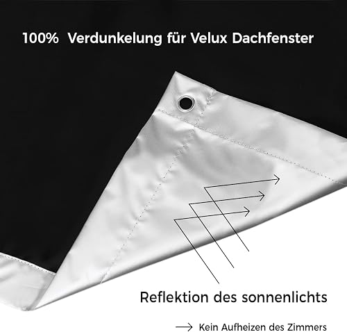 Thermal Sun Protection for Roof Windows | Thermal Protection for Indoors, for Velux and Roto Windows in Different Sizes 60 x 78 cm, Blackout Curtain for Roof Windows - 2