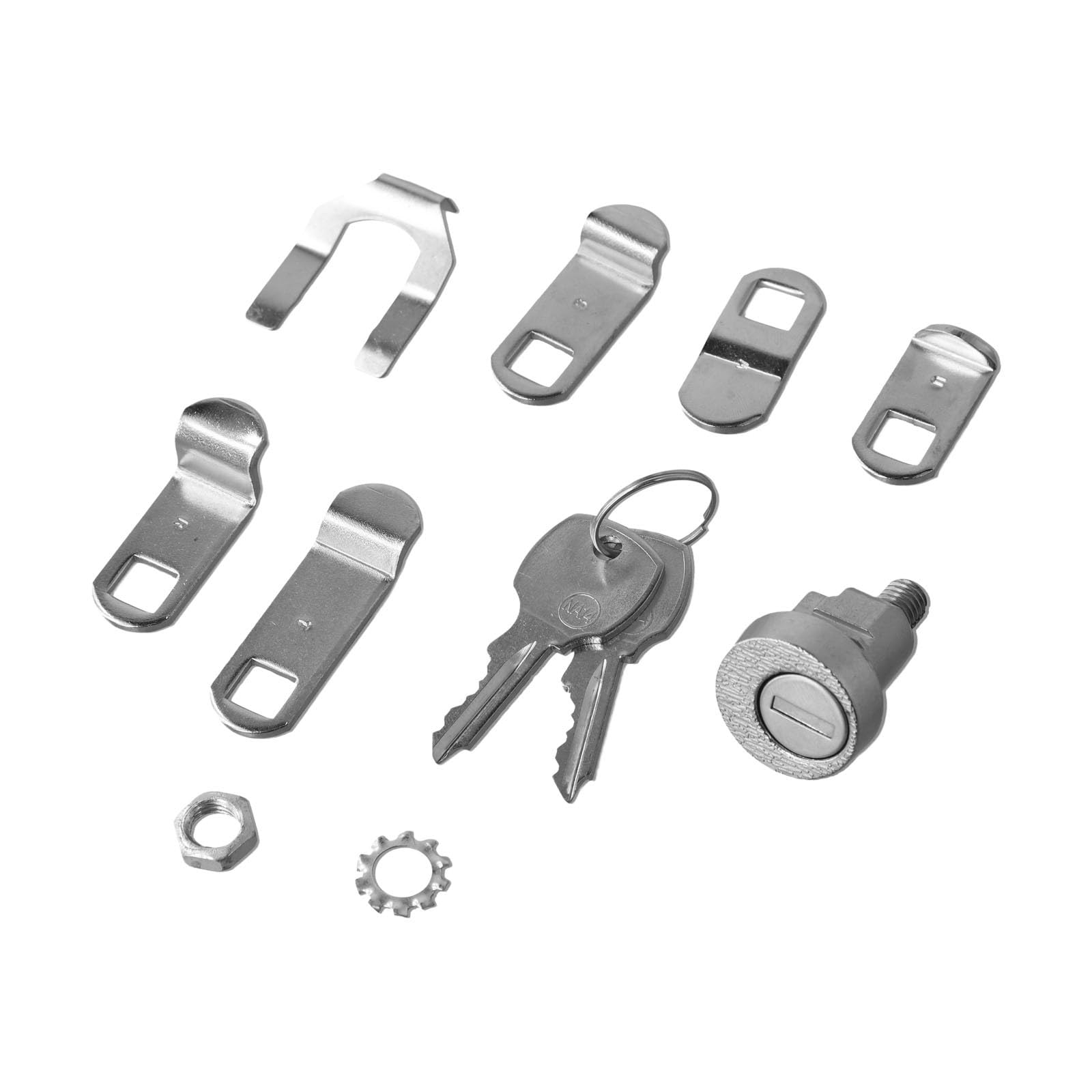 Briefkastenschloss Ersatz-Kit für L-1172C, stabiler Zylinder aus Zinklegierung mit 2 Schlüsseln und Laschen, sicheres Silber-Finish für Kleiderschrank
