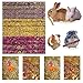 Abizoo 16 Packs Rabbit Flower Chew Toys, Natural Bunny Flower Sticks + Herbal Floral Scent Snacks Timothy Hay for Guinea Pig Hamsters Chinchillas Degus Molar Cage Entertainment Accessories