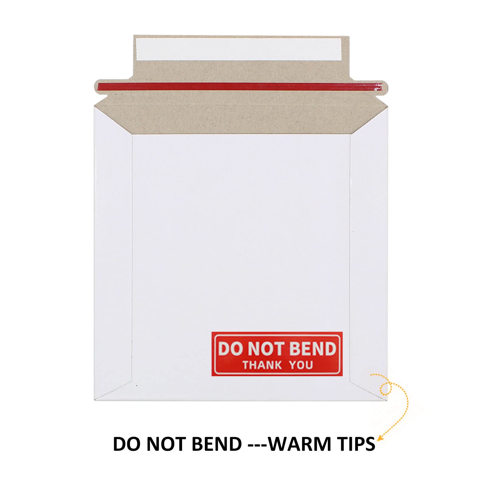 ZMCYN 100 Pack Cardboard Envelopes Peel and Seal Envelopes 6x6 Inch/ 152x152 mm, Strip Open-Rigid Mailers for Book CDs, Photos, Cards - Image 4