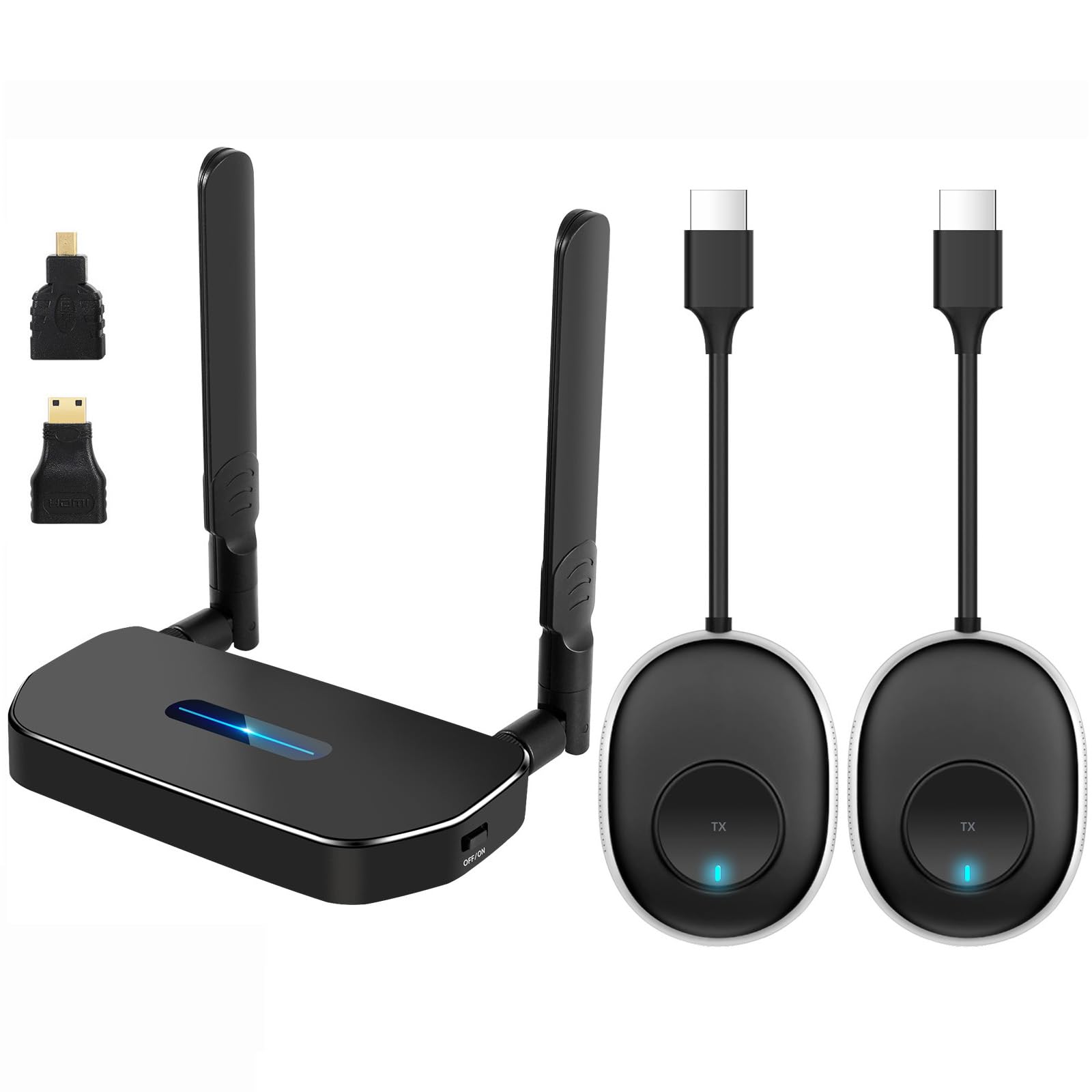 Émetteur Récepteur HDMI Sans Fil 4K/5G - Double écran VGA+HDMI, Jusqu'à 50m - Pour PC, Caméra, Téléphone, TV