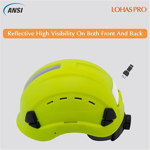 Miniatura 5 de LOHASPRO Casco de seguridad ventilado para hombre y mujer, para trabajo de construcción, aprobado por la OSHA ANSI Z89.1, para hombres y mujeres,