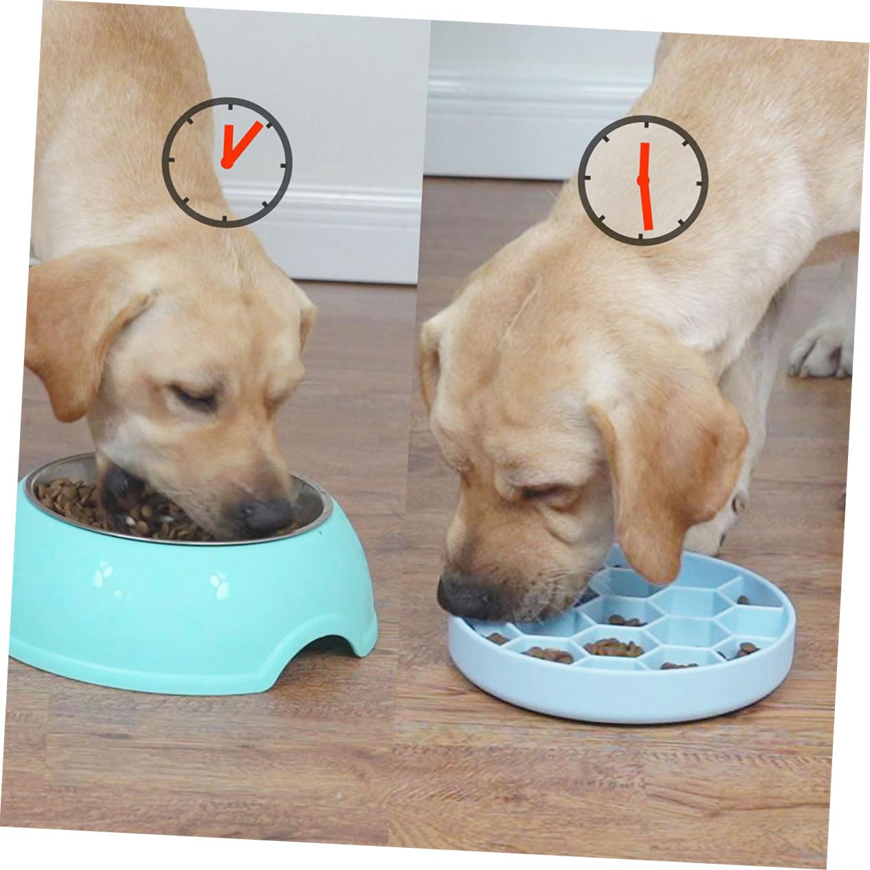 Ciotola per Cani Anti-ingozzamento in Silicone Blu Angoli Arrotondati, Facile da Pulire e Design Unico per Prevenire Rigonfiamento Durante i Pasti