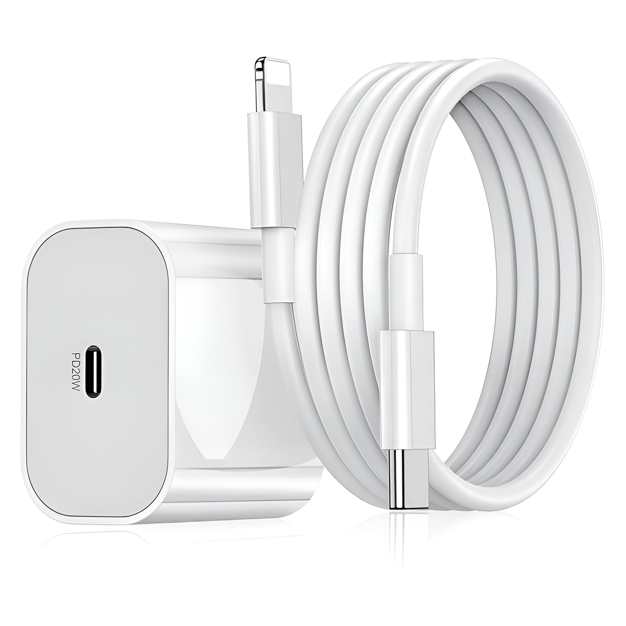 20W Superfast USB C Type-C PD Charger with Cable MFi Certified Fast Charging Adapter Compatible with iPhone 14/14 Plus/14 Pro/14 Pro Max,13/13 Pro/13 Pro Max,12/12 Pro, 11, XR- White-image-13