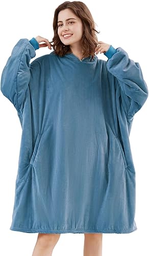 Vista 161 de LetsFunny Manta con capucha, manta de forro polar Sherpa de gran tamaño, súper suave, cálida y acogedora con bolsillo gigante, para mujeres, Aguacate