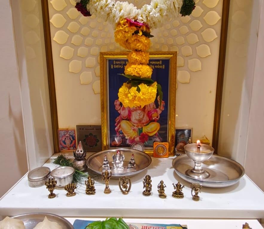 Statue Ganesha en laiton miniature figurine divinité hindoue Purpledip 12698C - 8