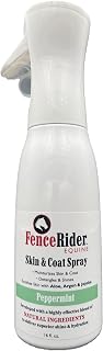 Fence Rider Skin & Coat Spray, Blend of Premium Natural Ingredients to Soothe Skin and Shine Coat, (Peppermint). with Gentle Spray-Mist Technology.