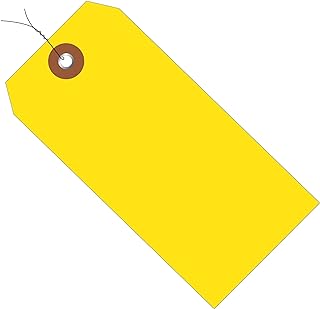 Aviditi G26052W - Etiquetas de plástico para envíos, listas para usar, 12 x 5,4 cm, 100 unidades, color amarillo