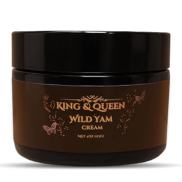Womens Wild Yam Cream Menopause & PMS Relief, Hormone Balance & Hot-Flash Support | Red Clover, Chaste Tree, Ashwagandha | 4 oz King & Queen Wellness STANDARD STRENGTH