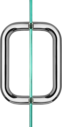 Rockwell Tirador tubular de seguridad para puerta trasera con puerta trasera de 8 pulgadas, acabado cromado para puertas de ducha comerciales y