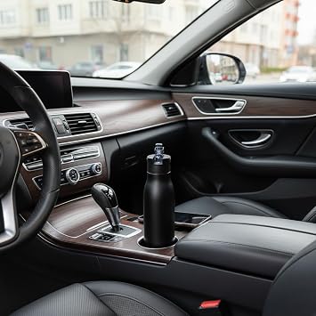 Deconox 540 ml Paslanmaz Çelik Termos Matara - 4 Renk Seçeneği (Krem, Yeşil, Siyah, Mavi) - Sıcak ve Soğuk Tutan Ofis ve Sporcu Suluğu (SİYAH)