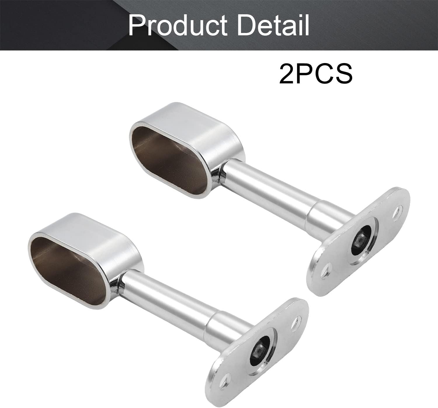 MroMax Shower Curtain Rods Wardrobe Pipe Lever Wall Mounted Support Bracket Suitable Pipe Diameter 0.63" x 1.18" Bright Light Tone 6pcs