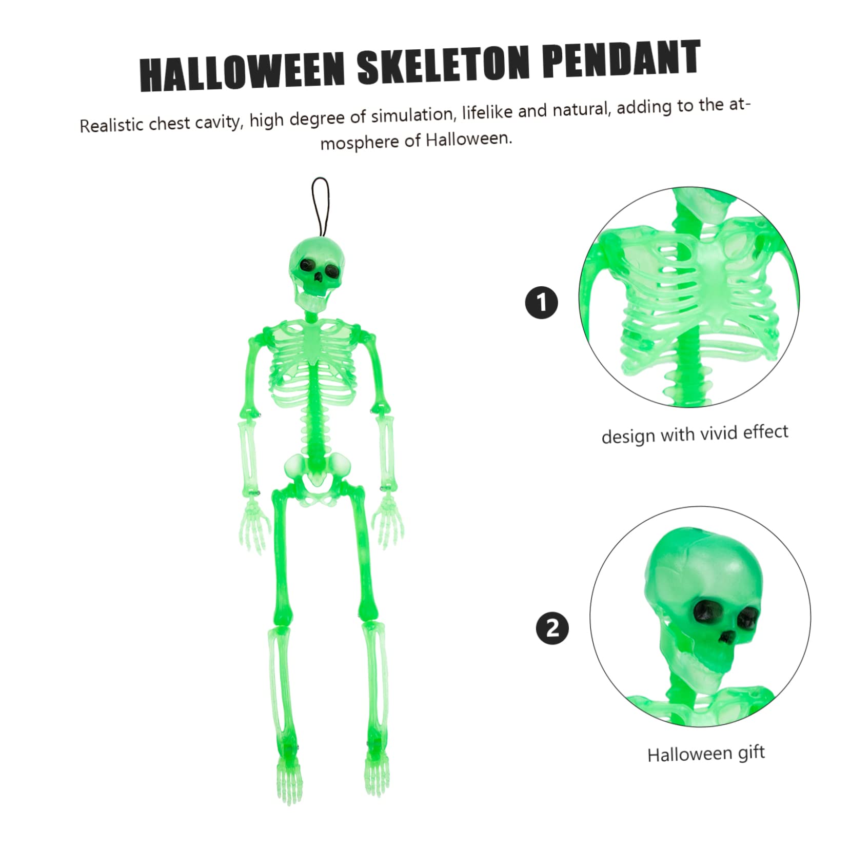 HOOTNEE Halloween Skeleton Pendant Dark Skeleton Toy Spooky Decoration for Haunted Houses Graveyards Halloween Parties Creepy Atmosphere Prop
