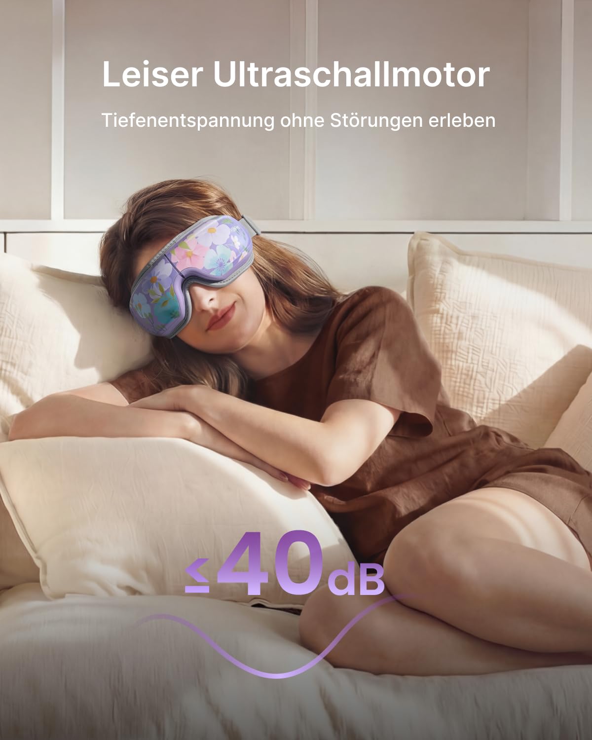 RENPHO Augenmassagegerät mit Wärme & Kühlfunktion und Sprachsteuerung, Geschenk Muttertag für Frauen, Augenmassage Maske gegen Migräne, trockene Augen und Stress – Eyeris 3