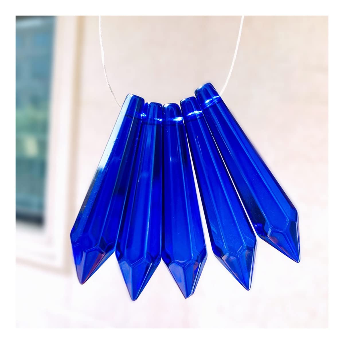YUZGUHEY 50PCS Crystal Beads Chandelier Crystals Lamp Prisms for Decor Hanging Pendant Lighting Replacement Parts