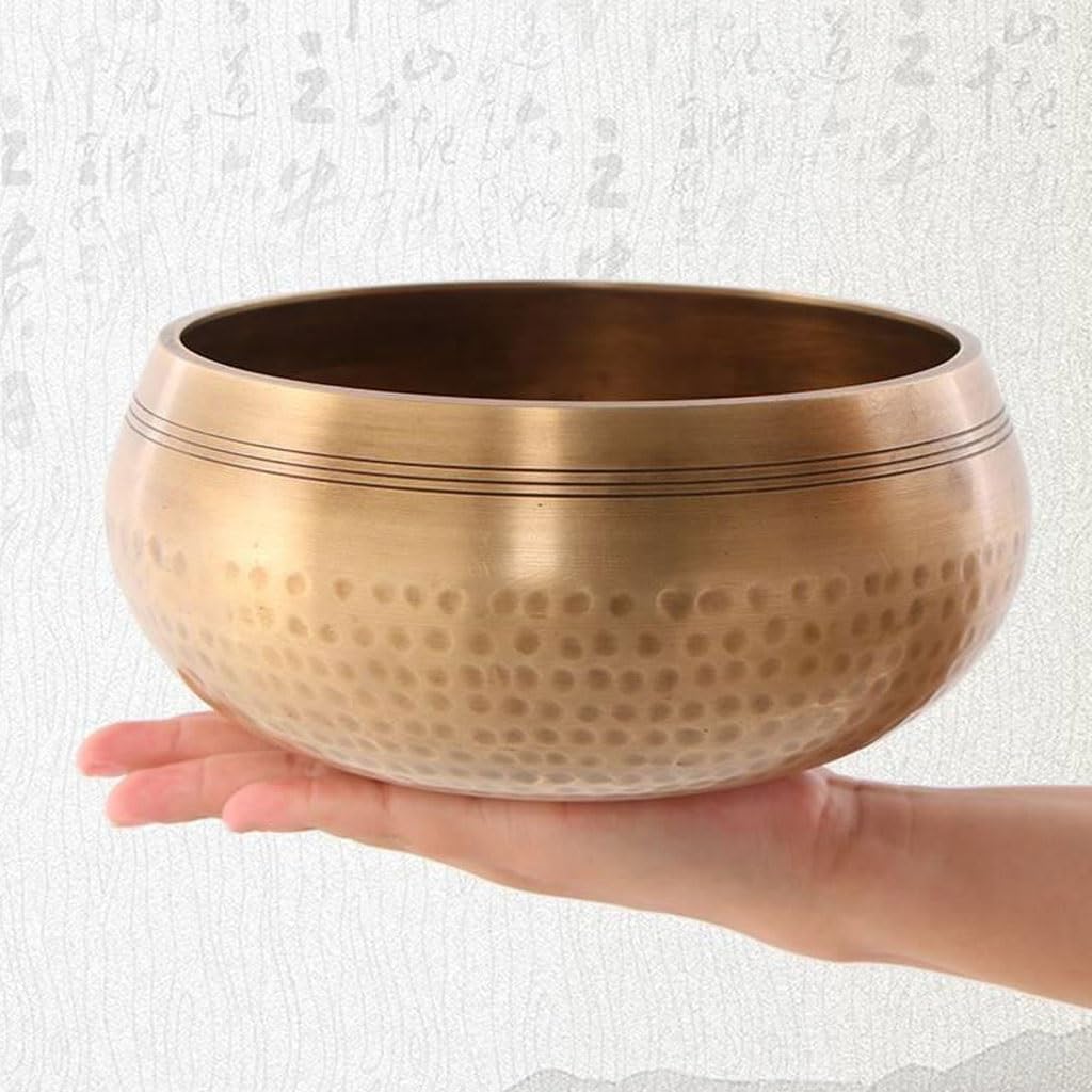 Bol chantant tibétain, bol sonore de méditation, Bouddha fait main for le yoga, la, relaxation et guérison Équilibre émotionnel(12CM)