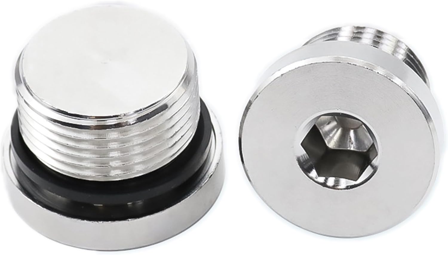 304 Stainless Steel Male Thread Hex Socket Plug Sealing Ring Flange Inner Hexagon Bolt Oil Water Pipe Fitting G 2“ (2PCS)