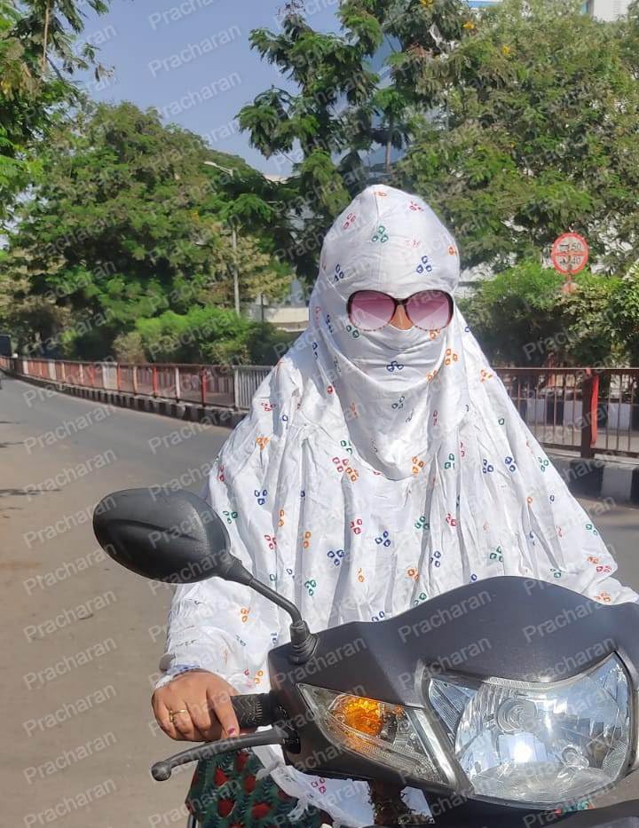 Image of Cotton Innovative Stylish Printed Pattern Fancy Scarf With Sun Protection Cover Face Cotton Driving Scarf for Women and Girls