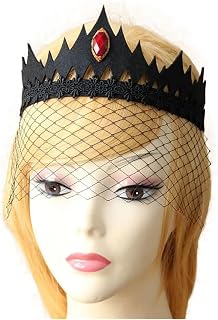 Corona Máscara De Ojos De Malla Negra Gótica For Mujer, Corona De Tela con Diamantes De Imitación, Diadema Elástica con Encaje De Flores, Accesorios For El Cabello De Fiesta