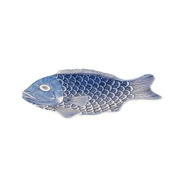 G.E.T. 370-10-BL Blue 10 Fish Shape Serving Platter, Break Resistant Dishwasher Safe Melamine Plastic, Creative Table Collection Pack of 12