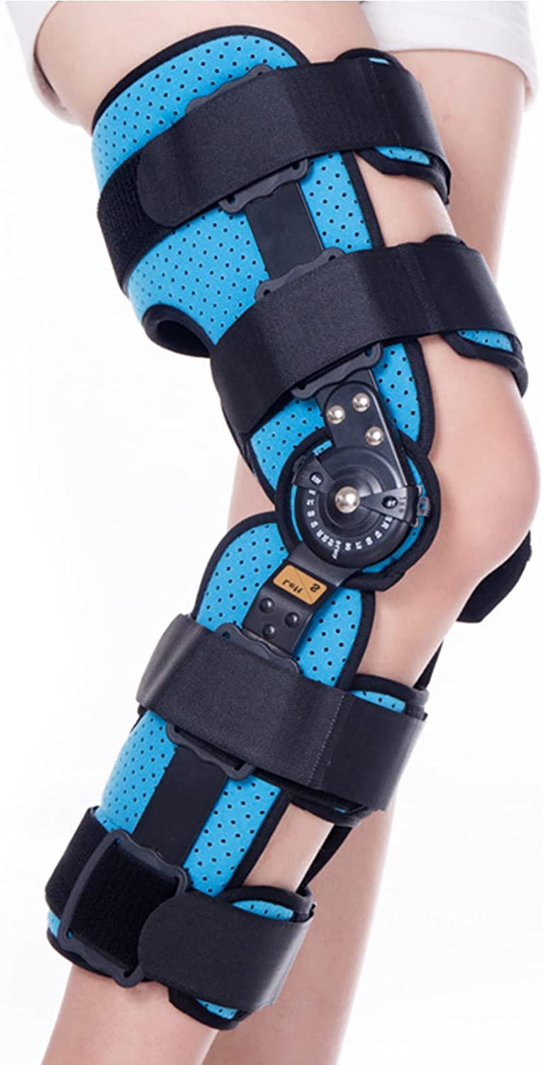 Verstellbare Gelenkknieorthese Gelenk-ROM-Kniebandage Patellabandage-Stabilisator für Bänder Osteoarthritis 22.7.27 (Color : Right(Send Strap), Size : S)
