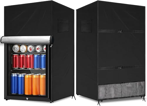 Funda para refrigerador al aire libre, impermeable, para minicongeladores verticales, cubierta de protección para refrigerador de cerveza para la