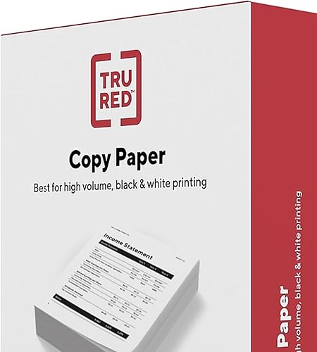 Vista 14 de Staples TRU RED Papel de copia, 8.5" x 11", brillo 92, papel de impresora de acabado liso, 20 libras, 500 hojas/resma, 3 resmas/cartón, blanco