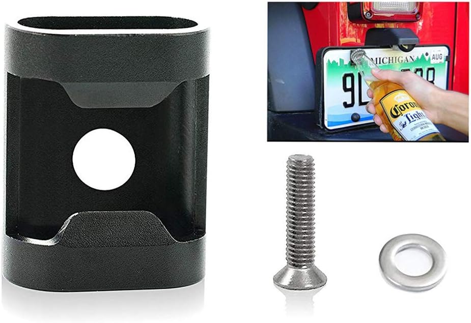 Newest License Plate Bottle Opener—LS1Pro, Mounted Accessory fits Jeep Wrangler JK ,TJ Models,Ford Raptor(F-150),M6 Screws Suitable for Most Cars