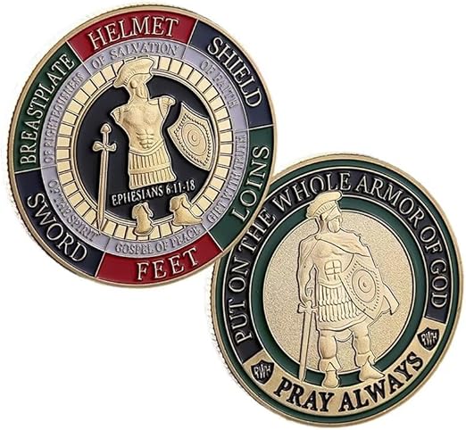 Armor of God Challenge Coin, Commemorative Coin Seeking Guidance and Strength