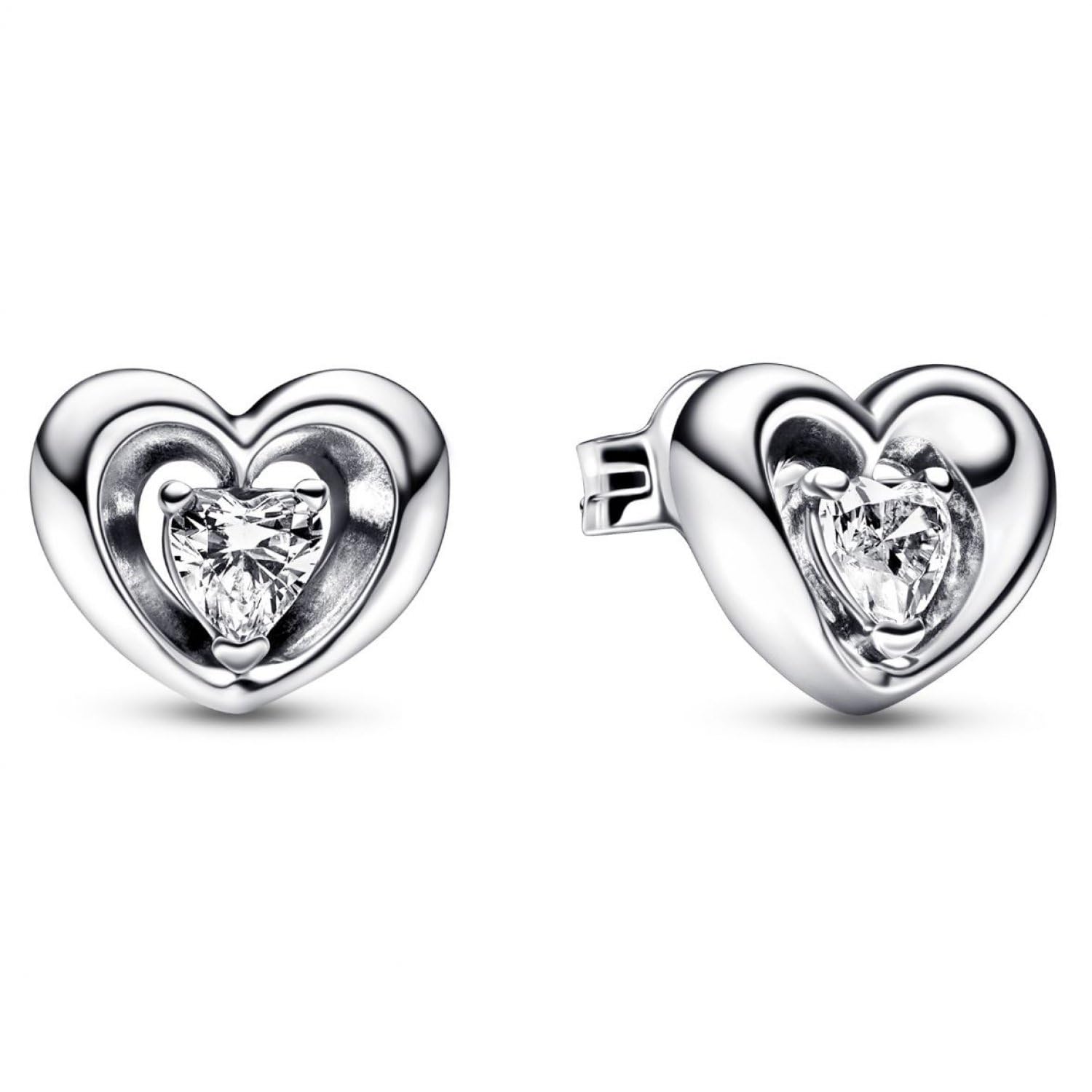 PANDORAMoments Radiant Heart - Pendientes de plata de ley