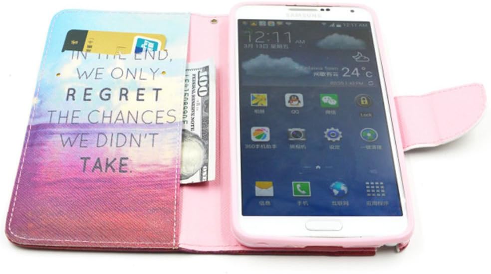Note 3 Case, Galaxy Note 3 Wallet Case, M-Zebra Note 3 Wallet Case [Wallet Function] Flip Cover Leather Case for Samsung Galaxy Note 3, with Screen Protectors+Stylus (Sky And Sea)