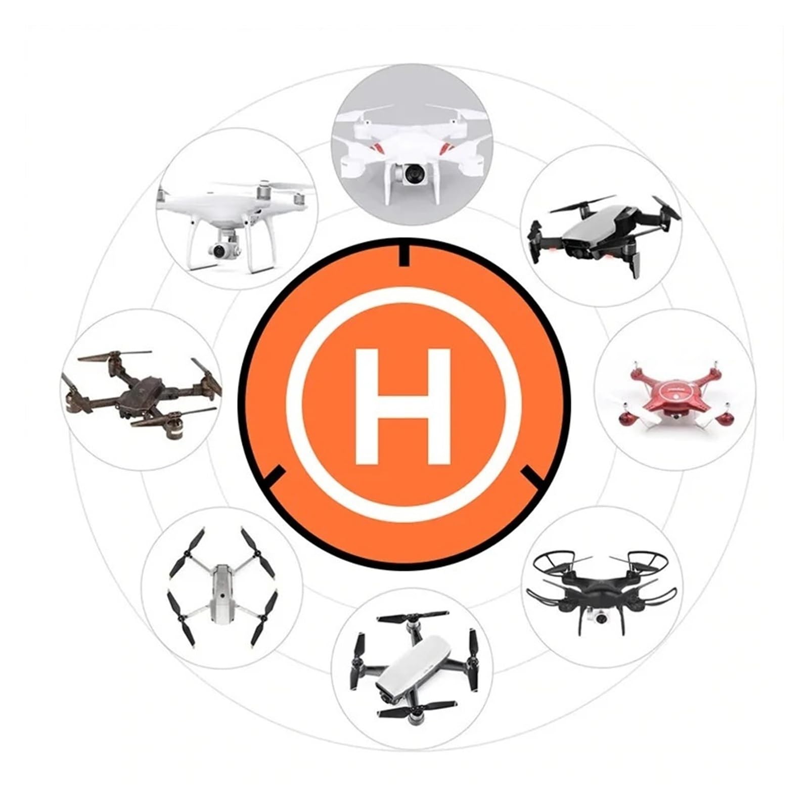 Składana podkładka do lądowania drona, wodoodporna przenośna lądowisko RC z torbą do przechowywania i 3 gwoździami do quadcoptera do DJI