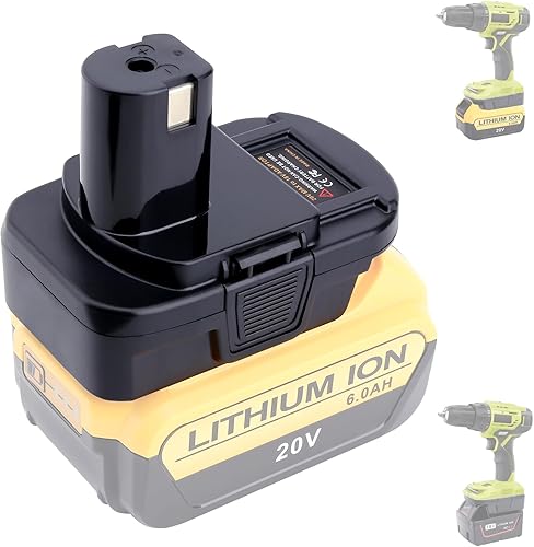 Biswaye Adaptador compatible con batería Dewalt de 20 V a repuesto para batería Ryobi 18V One+, adaptador compatible con baterías Mil-Waukee M-18 a