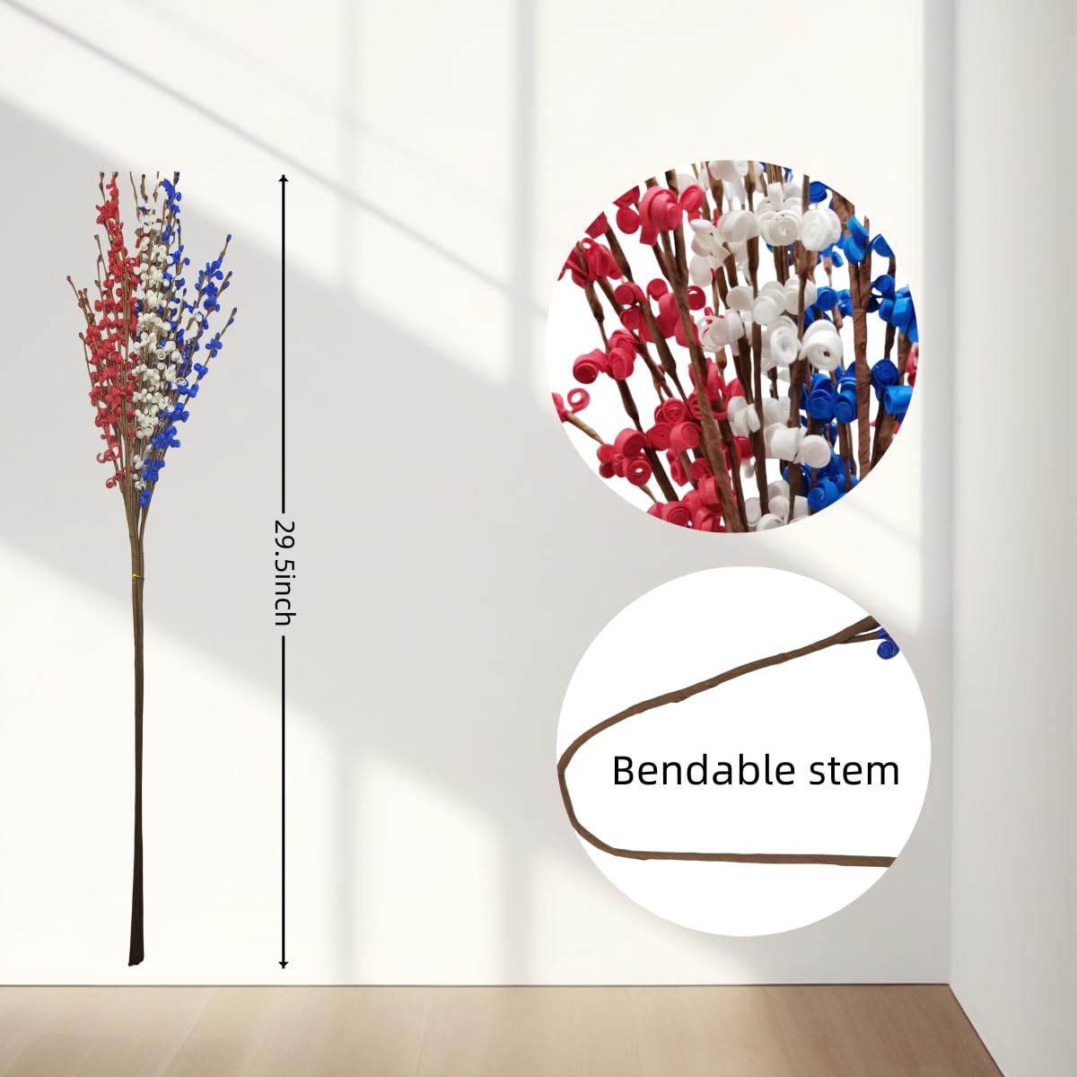 Snapklik.com : Red White And Blue Flowers Artificial Flowers, Patriotic ...