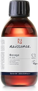 Naissance Borage Seed Oil (Starflower Oil) (No. 226) – 250ml – for Skin, Face, Body, Hair, Massage, Vegan