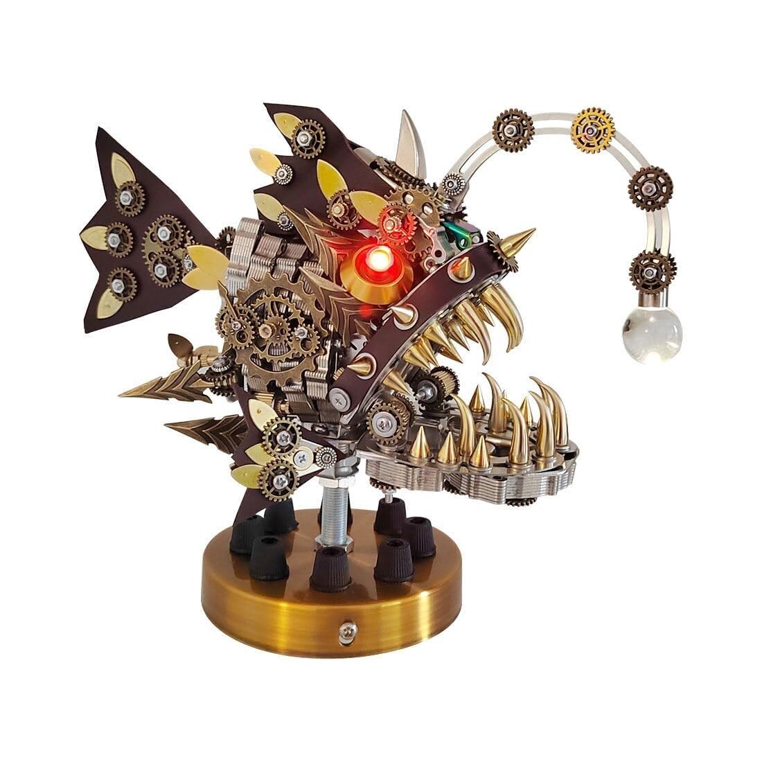 Modello di puzzle 3D Steampunk Lantern Fish - Kit di montaggio in metallo da 700+ pezzi for bambini e adulti, perfetto come regalo di Natale e Halloween