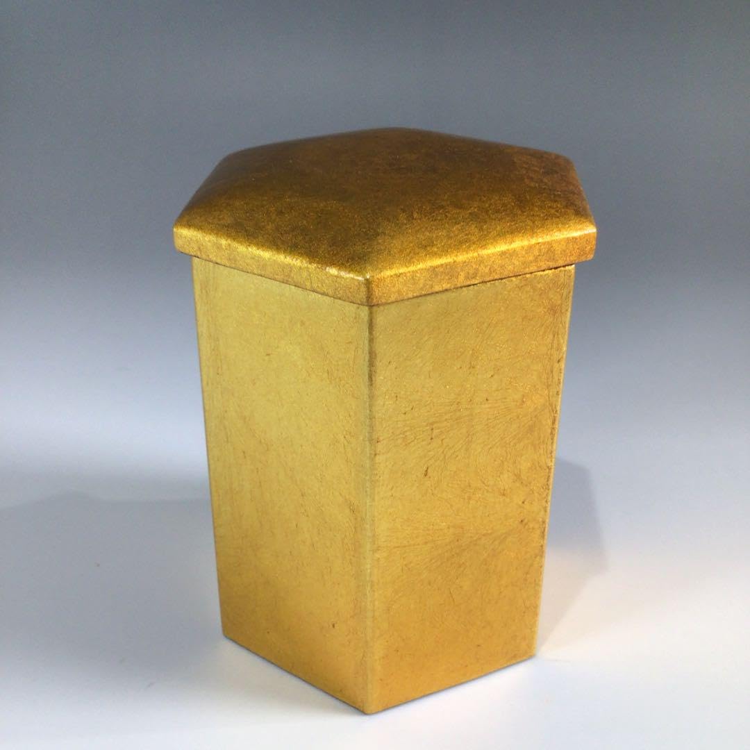 Amazon.co.jp: P478 薄茶器 『石村英一作』『金箔』『六角