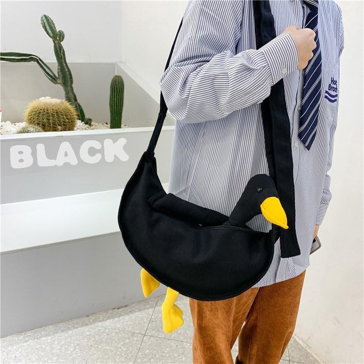Silly Goose Canvas Shoulder Bag, Cute Goose Animal Novelty Purse Crossbody Bag for Girls & Boys4