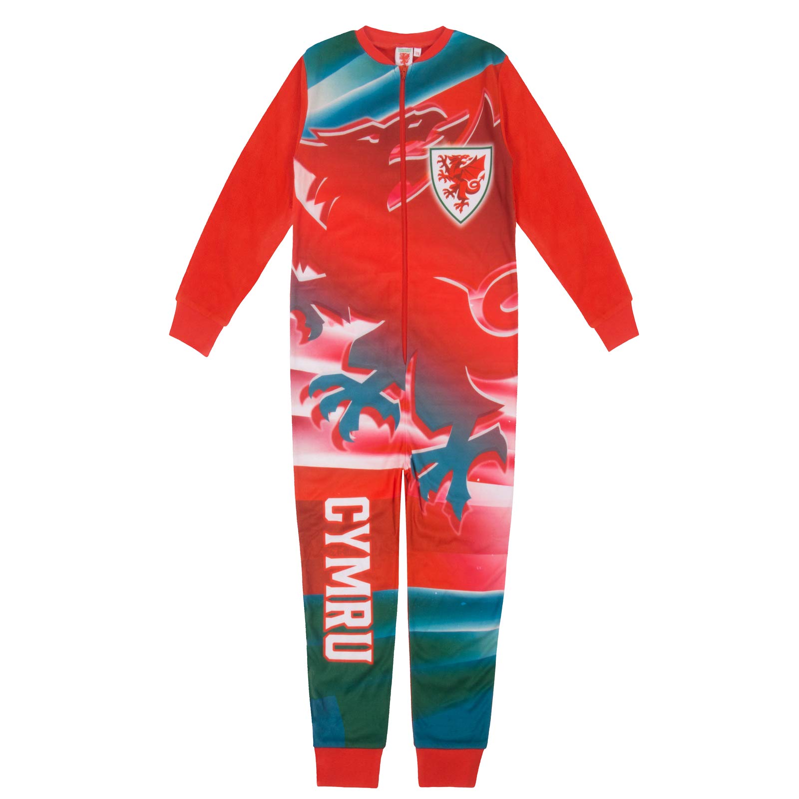 Kids Fleece All-In-One - FA Wales - Red - 11-12 Years