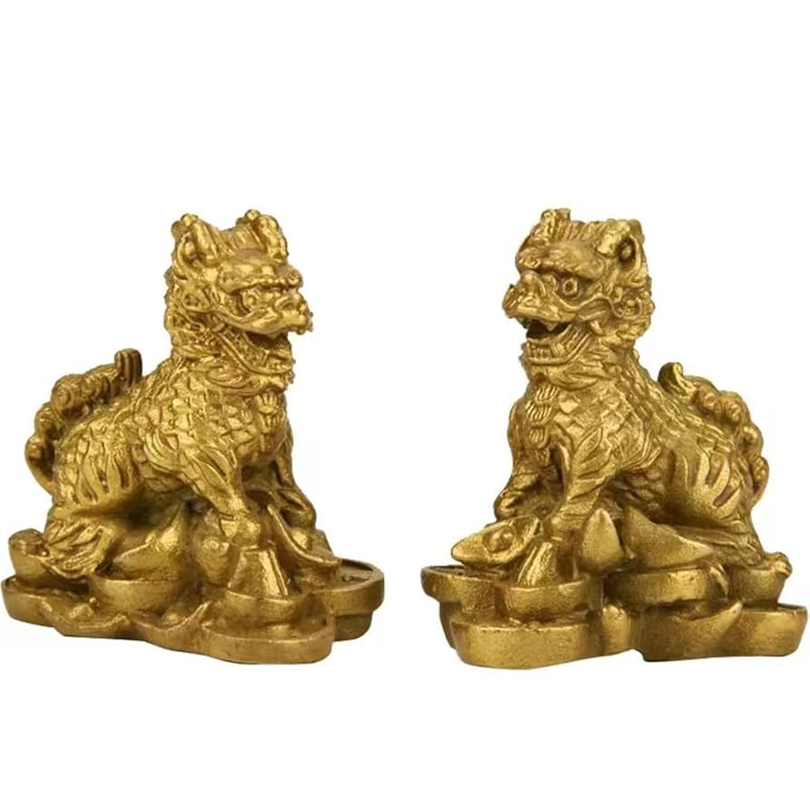 開運 麒麟 ブロンズ製（真鍮製）ペア（雄 雌） 【公式通販】