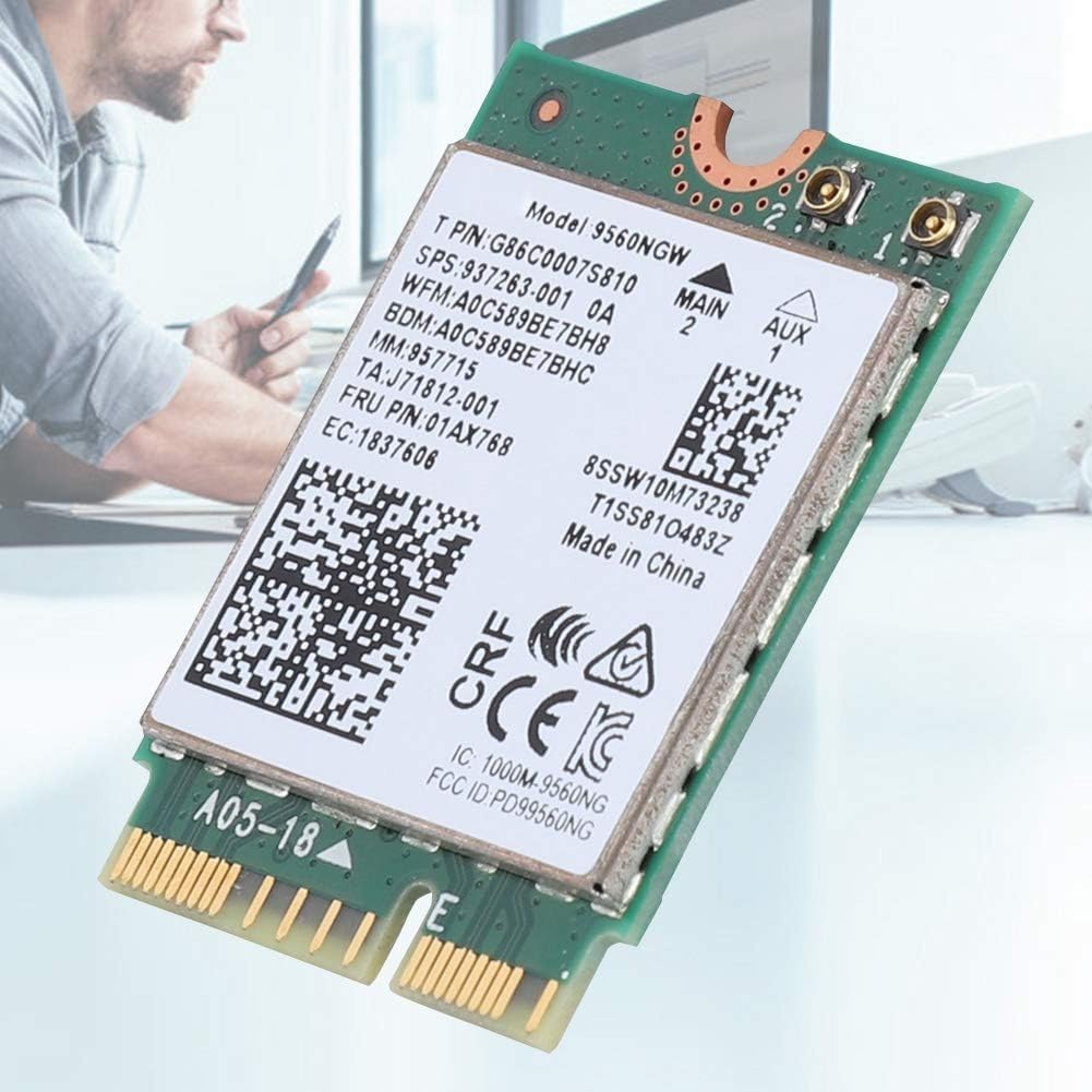 WiFi Card for Intel 9560AC NGW, Wireless 1730Mbps 2.4G/5G Dual Band Bluetooth 5.0 Network Card for Samsung/Dell/Sony/ACER/ISUS/MSI/Clevo/Terransforce/Hasee (Wi-Fi 5 M.2 CNVio, AC9560NGW)