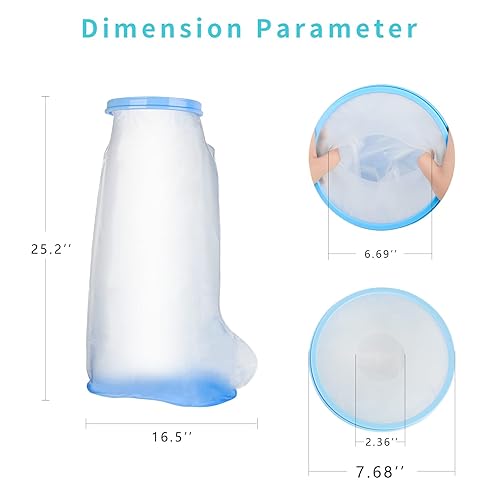 Miniatura 3 de SUPERNIGHT Funda impermeable para patas de ducha, protector de yeso y heridas hermético para adultos para baño de ducha, protector de vendaje para