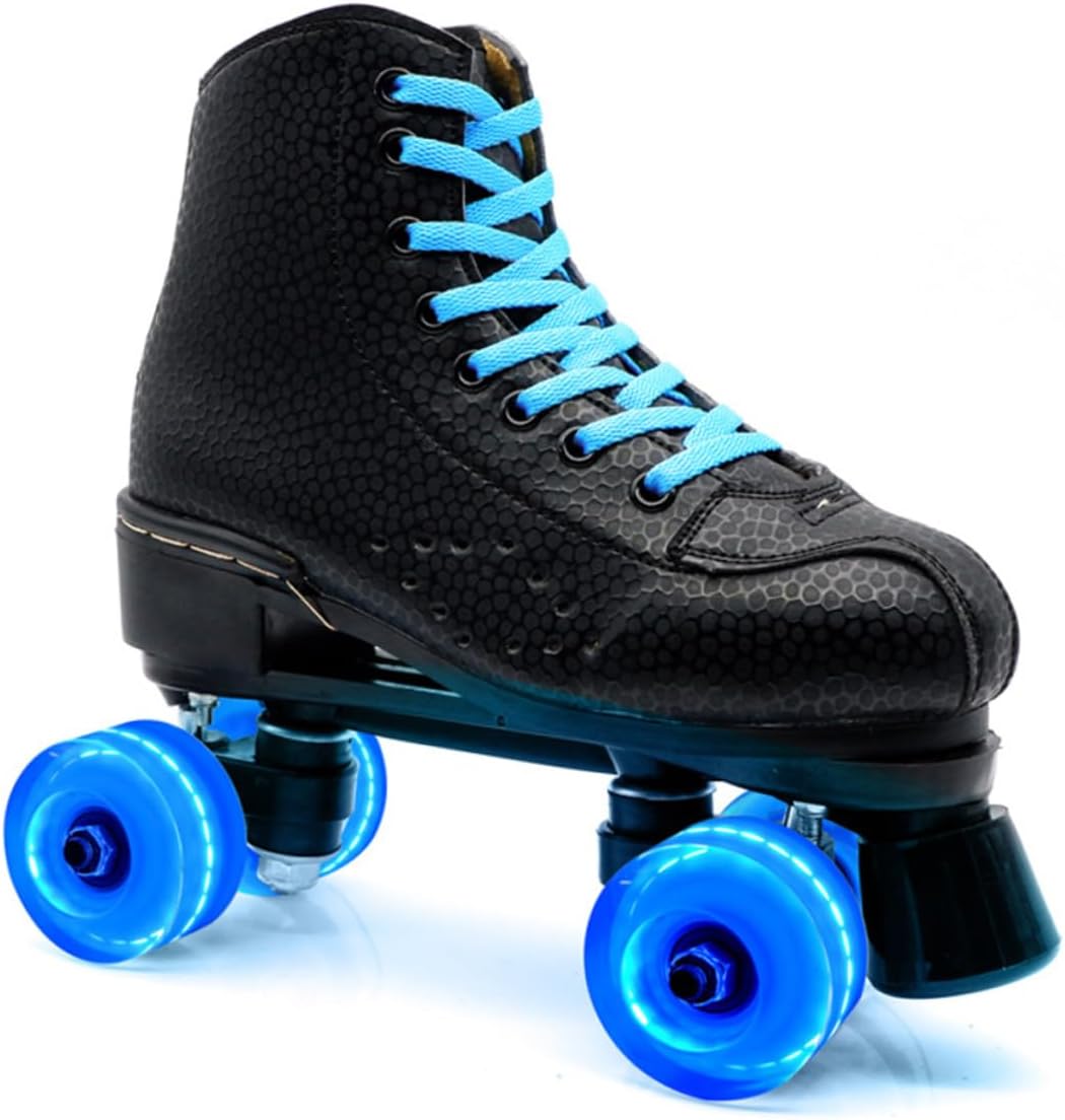 BESPORTBLE 1 Set Light Up Roller Skate Wheels Double Row PU Wheels with Bearings for Skating Flat Roads and Ramps for Beginners and Professionals