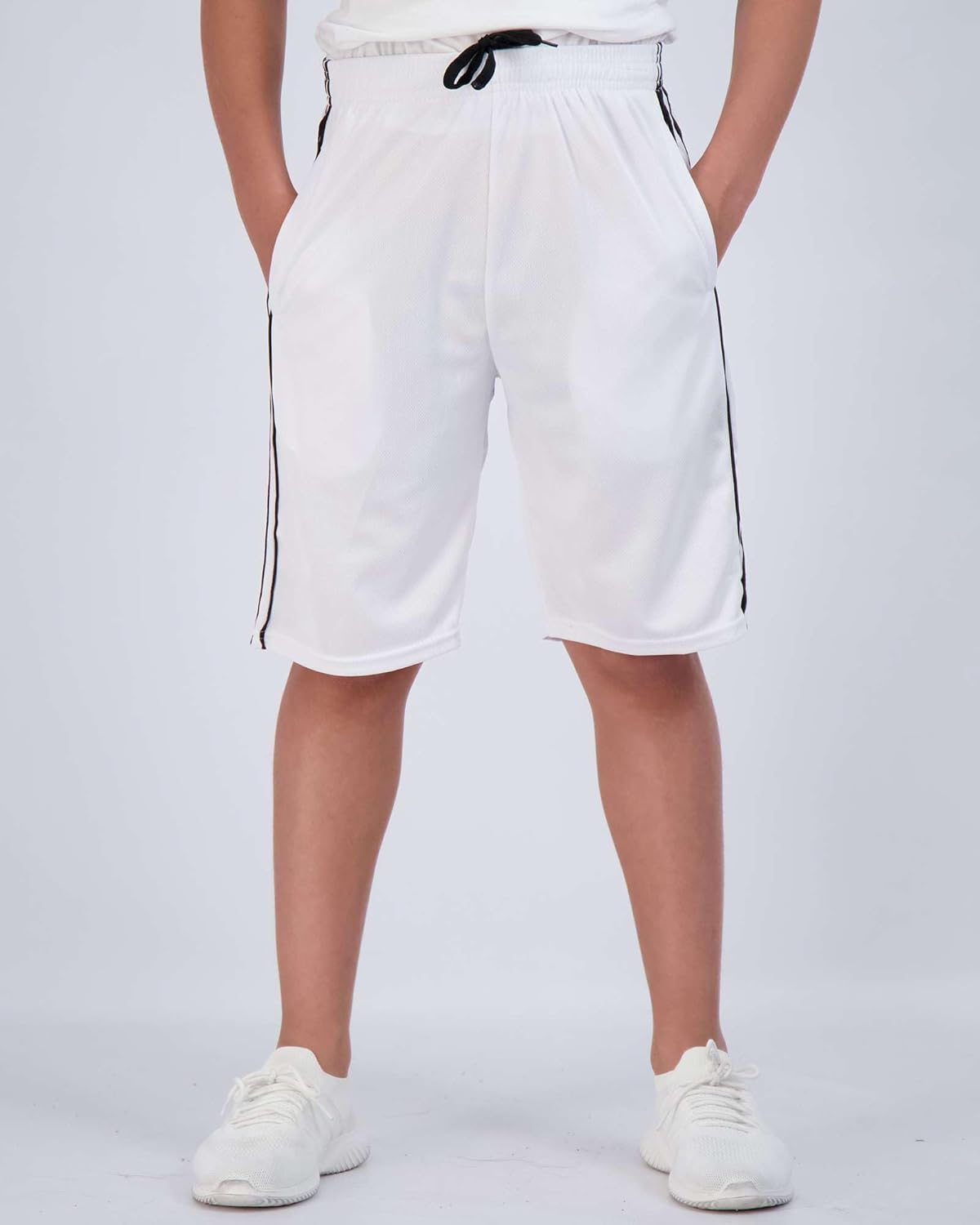 Real Essentials 5 Pack: Boys' Mesh Basketball Athletic Shorts with Pockets – Teen Kids Youth Quick Dry Soccer Running Gym - Image 2