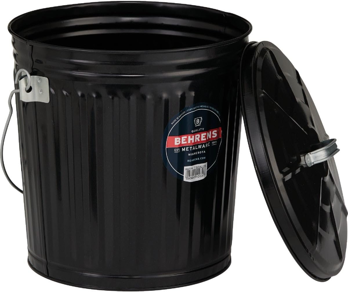 Behrens B907P Steel Black Ash Pail