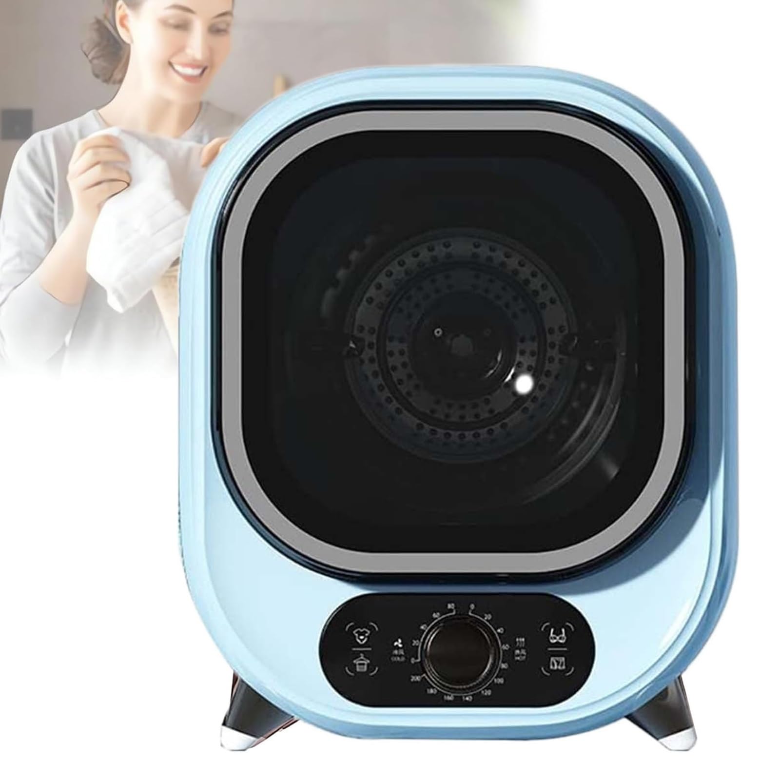 Secadora De Condensación Pequeña, Secador De Ropa De Condensador Portátil, Con 2 Modos De Secado Y Temporizador, Con Capacidad De Carga De 0,8 Kg, Para El Hogar, Apartamentos(Blue)