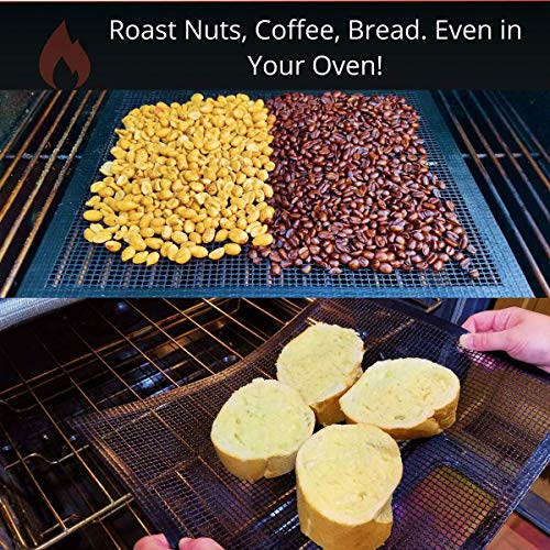 SIGVAL Mighty Mat - Reinforced Non-Stick Grill Mesh Mats - Set of 3 - Use as Smoker Mat, Baking Mat, and BBQ Mat to Cook Fish, Vegetables, Meats on Smoker or Grill - Thumbnail 3