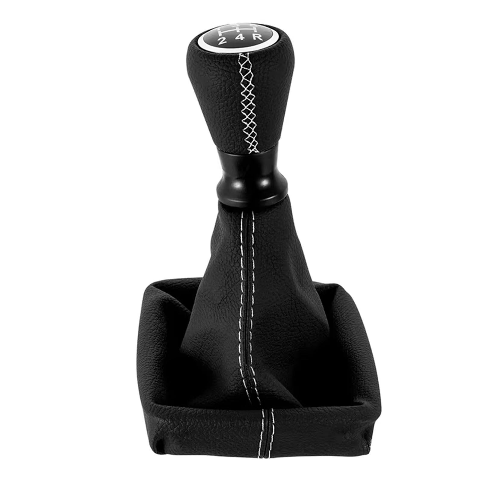 Cpddngzmkk White Line Gear Shift Knob Lever For Peugeot 206 406 Leather Gear Shift Knob Shifter Lever Stick Gaiter Boot Cover