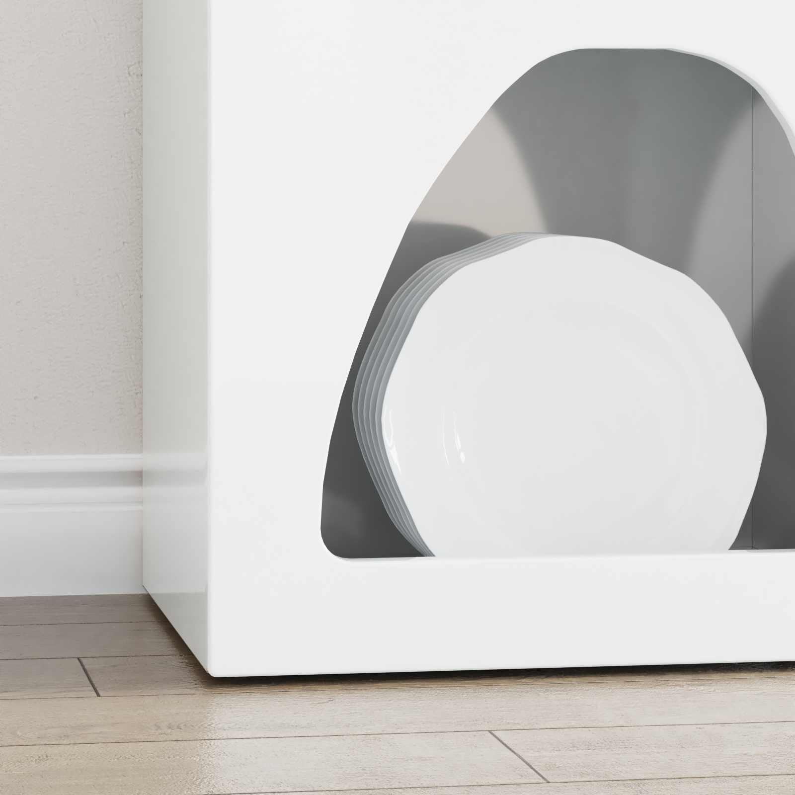 Credenza bianca lucida, 40 x 35 x 100,5 cm, in legno